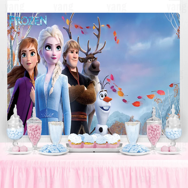 

Disney Frozen Princess Anna Elsa Olaf Girls Boys Gifts Birthday Backgrounds Decors Vinyl Party Backdrop Baby Shower Supplies