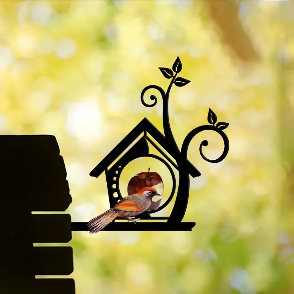 Металлическая Кормушка Для Птиц Садовый Декор Зеркальная Отделка Диспенсер
