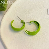 mihan 925 silver needle fashion jewelry double green earrings 2022 new trend spring summer style drop earrings for party gifts