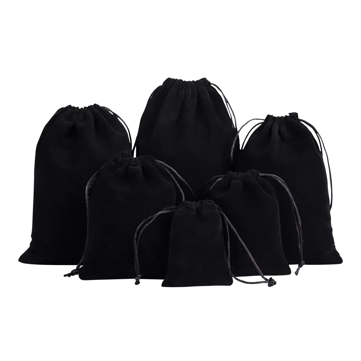 

10Pcs Fleece pocket Black Velvet Bags Jewelry Packaging Jewelery Gift Bags Brace Strap Pouches Christmas Party Gift Bag