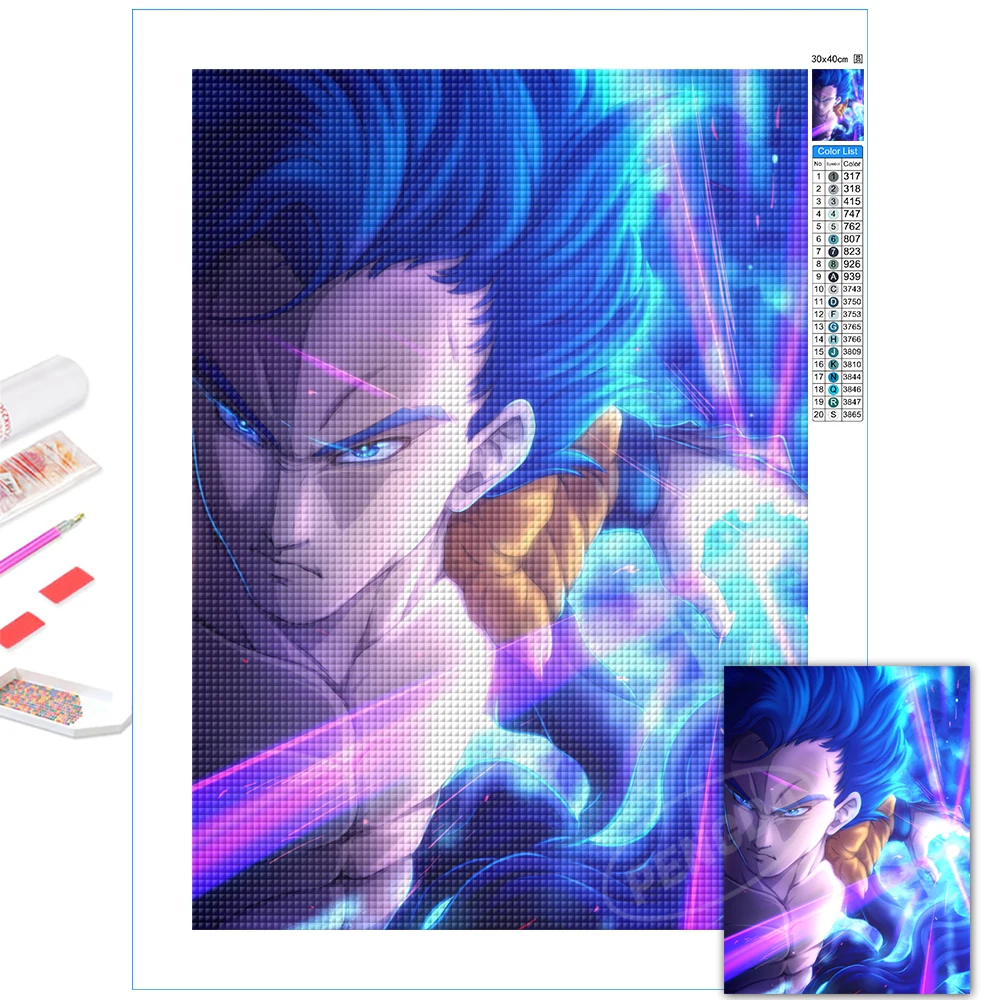 

Home Decor 5D Diamond Paintings Anime Dragon Ball Super Saiyan Full Drill Embroidery Kits Beadwork Cross Stitch Goku Diy Picture