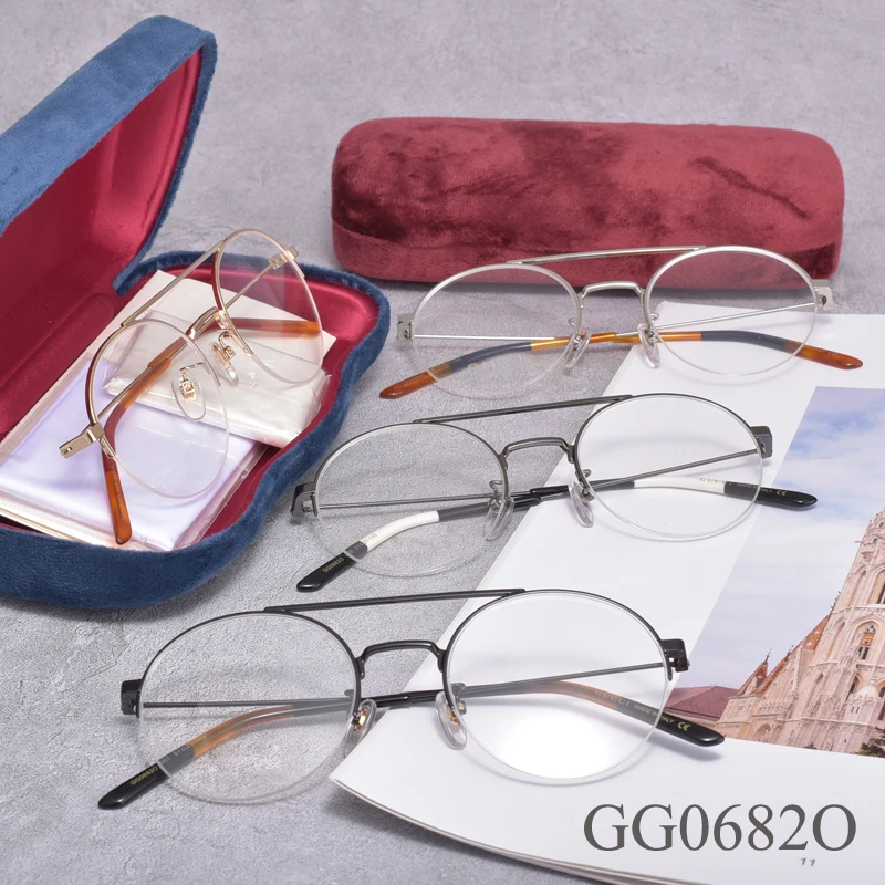 

Round optical glasses frame GG0682O pilot Metal high quality Prescription Eyewear frame for women men Reading glasses