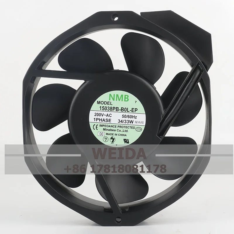 Корпусный вентилятор 15038PB-B0L-EP AC 200 В 34/33 Вт 3200 об/мин 172*150*38 мм 17 см 17251 осевой