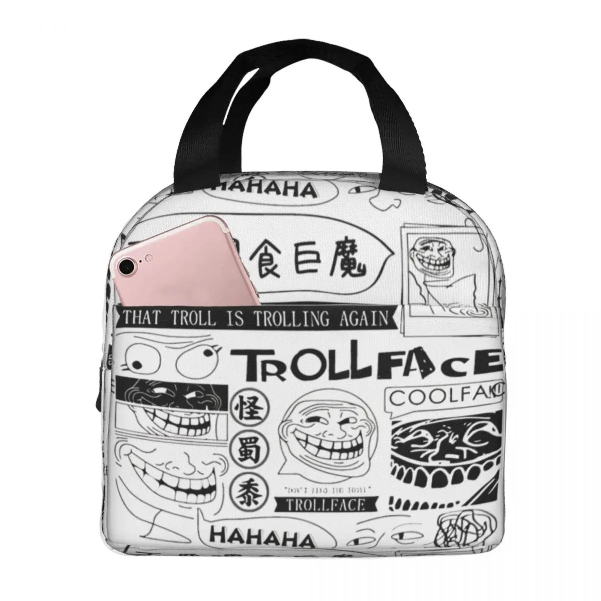 Изолированные ланч-пакеты с коллажем Trollface рисунком комиксов Rage аниме
