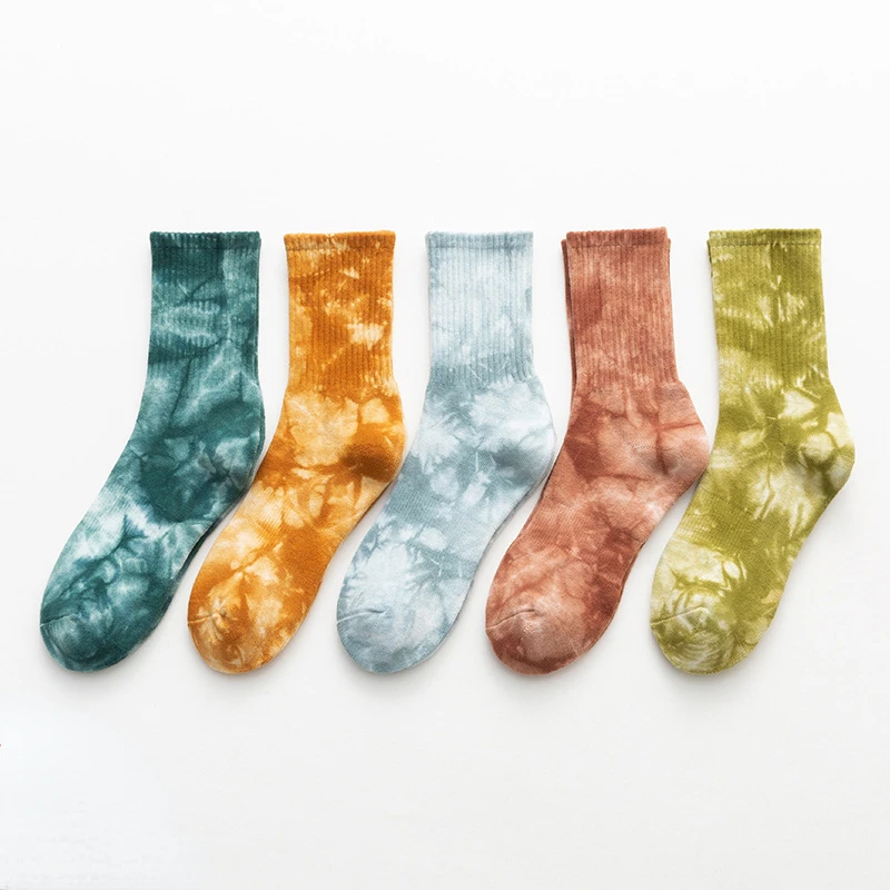 

Large Size Tie-Dye High-Top Socks for Men Terry Thickened Cotton Socks Non-Slip Sweat-Absorbing Socks with Brushed Colors