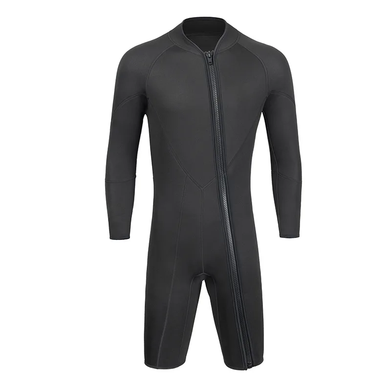 3mm Neoprene Wetsuit Men Short sleeve oblique zipper Diving Suit Snorkeling Spearfishing one-piece wetsuit Surfing Swimsuit