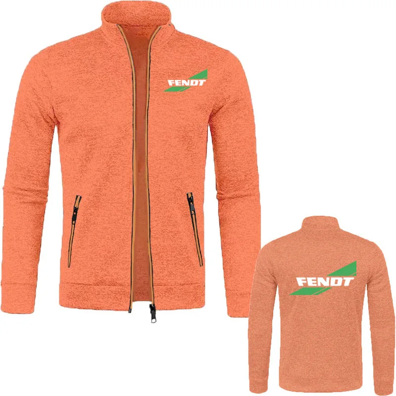 Хлопковая мужская куртка простой однотонный кардиган с круглым вырезом деловой