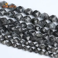 natural faceted black labradorite larvikite beads loose stone beads for jewelry making diy bracelet accessories 6 8 10mm 15inch
