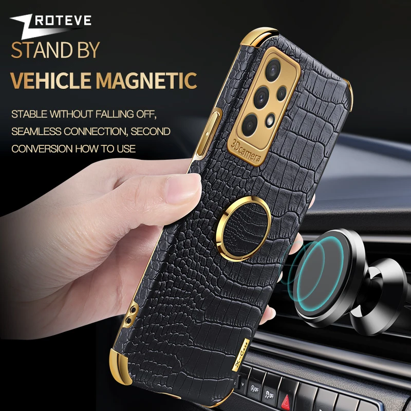 A52 Case ZROTEVE Crocodile Pattern Leather Cover For Samsung Galaxy A52 A72 A12 A22 A32 4G A13 5G A23 A33 A53 A73 M52 M53 Cases