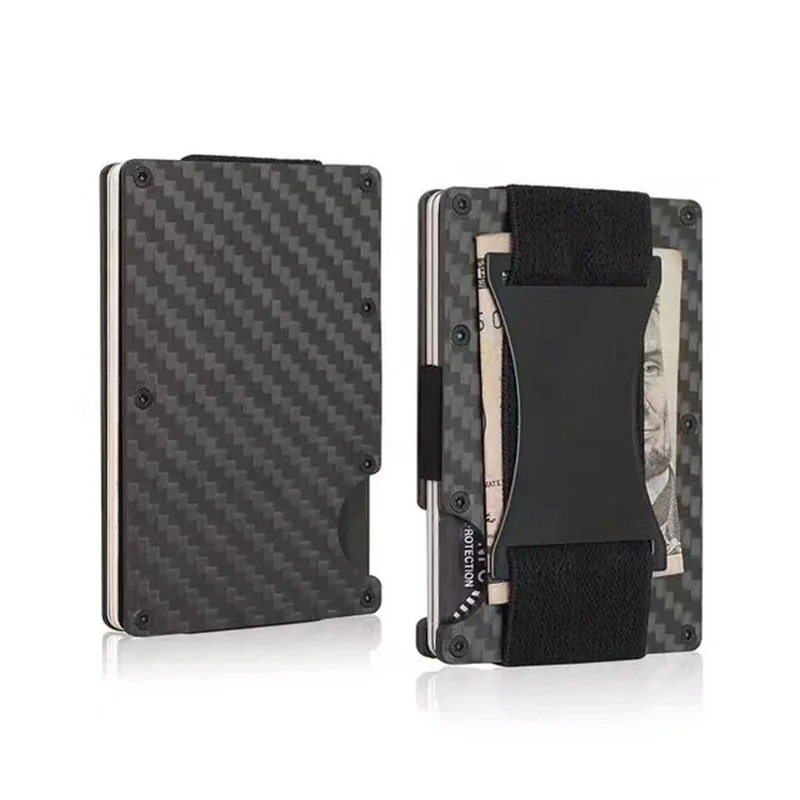 Billetera Hombre Card Holders for Men Smart Wallet RFID Slim Porte Monnaie Luxe Elastic Strap Carte Bancaire Business Customized