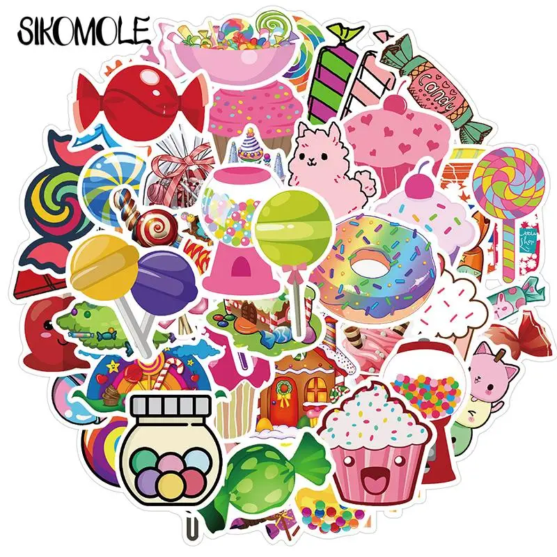 

10/30/50PCS Cartoon Lovely Colorful Candy Sticker Pink Style DIY Toy Skateboard Luggage Graffiti Decals Stickers For Kid F5