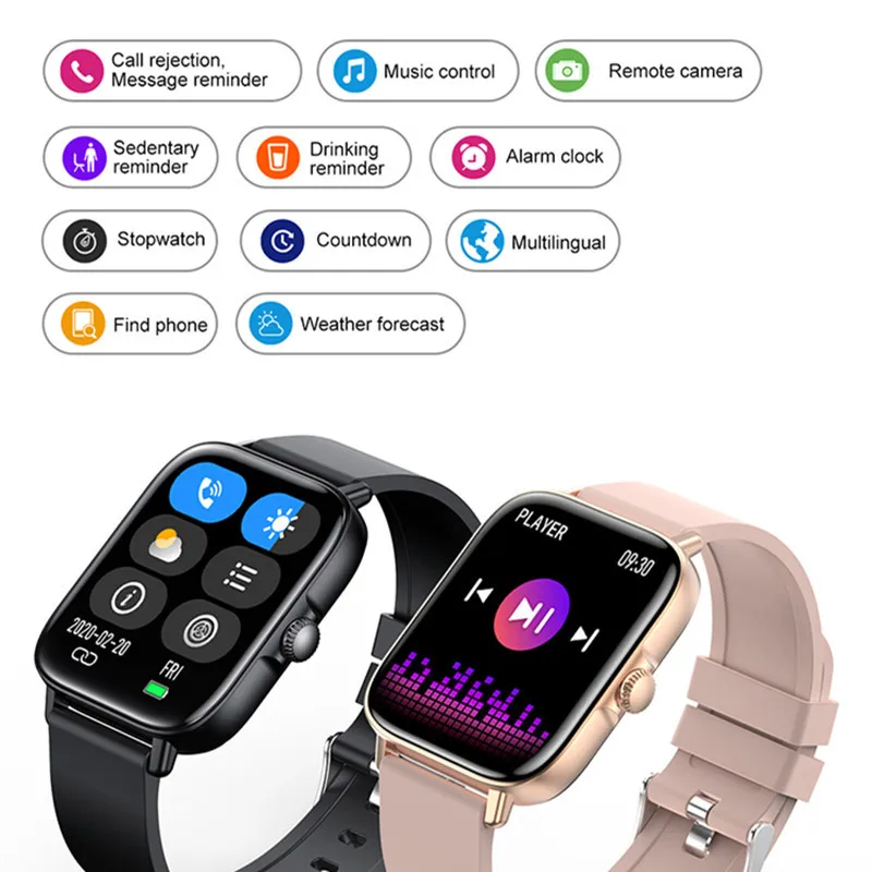 New Smart Watch T46S Bluetooth Call  AI Voice Fitness Temperature Blood Pressure Oxygen Health Tracker Music Player Smartwatch