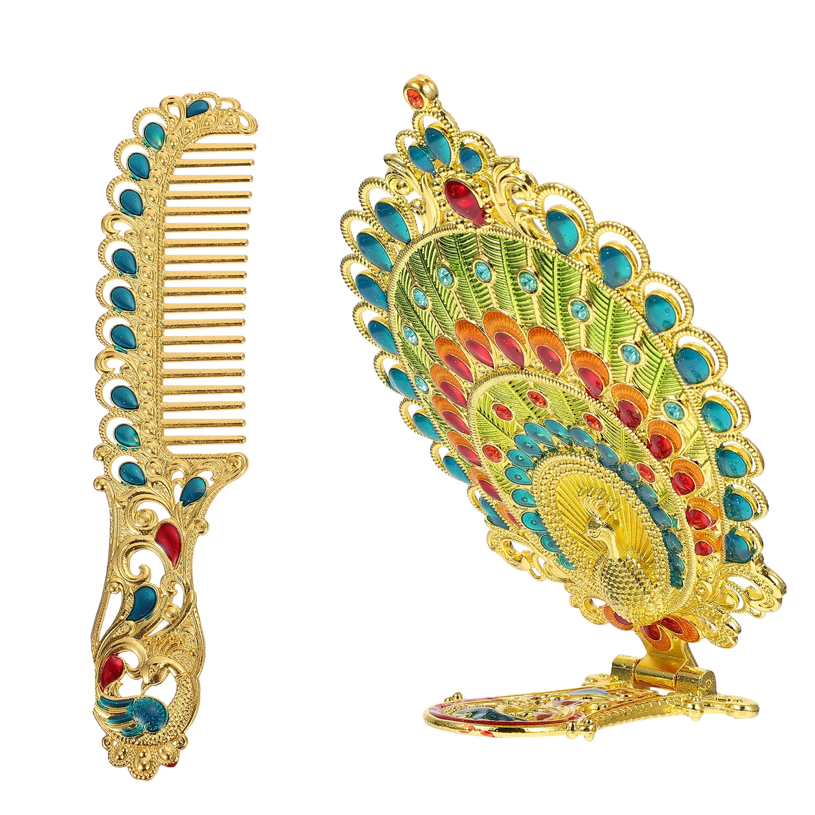 

1Set Fashion Makeup Mirror Handheld Chic Mirror with Comb for Woman