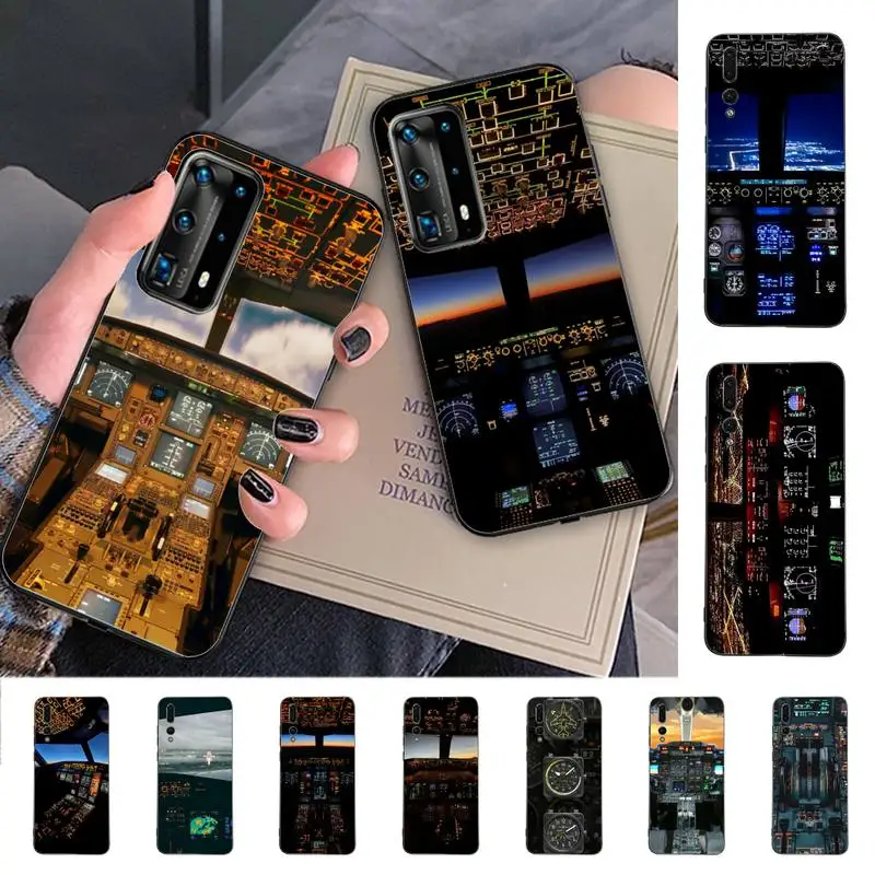 

YNDFCNB Aviation Aeroplane Pilot Cockpit Phone Case for Huawei P30 40 20 10 8 9 lite pro plus Psmart2019