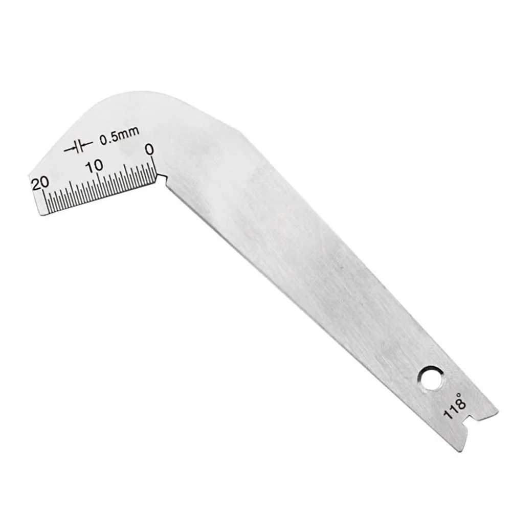 

118 Degree Twist Drill Bits Angle Gage Grinding Center Gauge Sharpening Tools Stainless Steel Corner Front Edge Measuring Tool