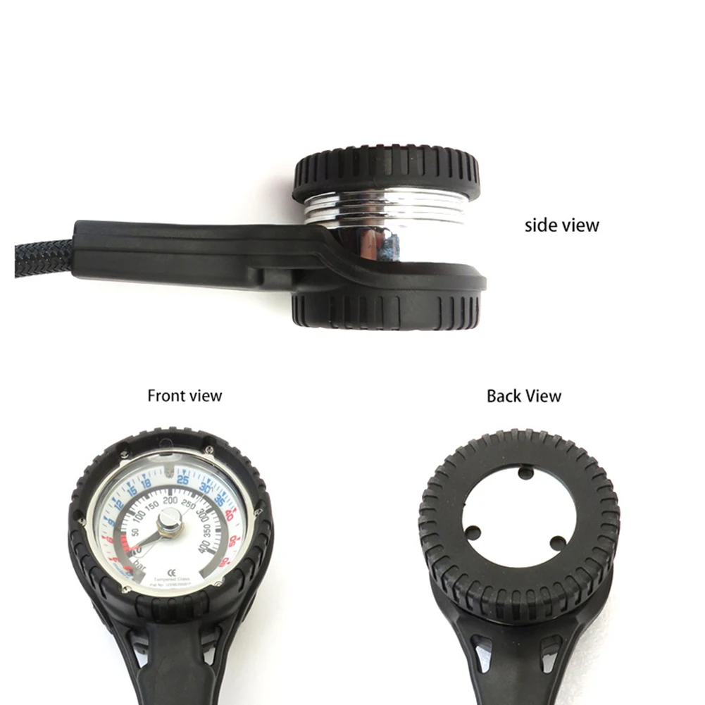 

Pressure Gauge Scuba Diving Gauge 2 In 1 Depth Gauge 400 Bar 82cm Black Digital Plastic Professional Equipment