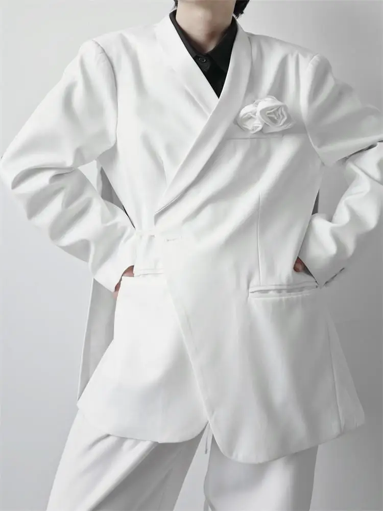 Мужской повседневный костюм Новинка осени 2022 корейский Свадебный с цветочным