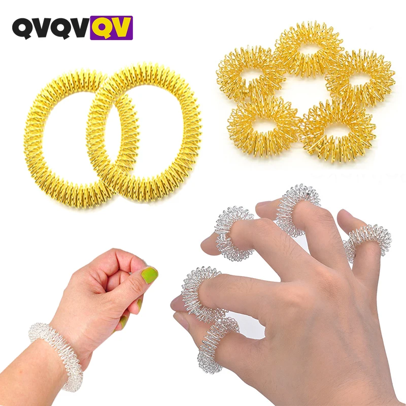 

5Pcs Acupressure Massage Rings + 2Pcs Wrist Massager Rings Relaxation, Gently Stimulating Massage Reduces Stress