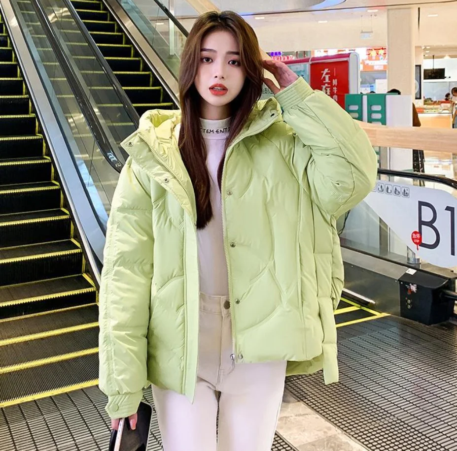 

Beardon Women's Jackets Autumn Winter 2022 New Hooded Ins Hong Kong Style Warm Casual Loose Outerwear Fashion Parkas Cotton Coat