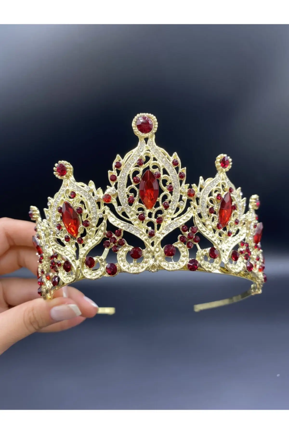 

Bridal Accessories Bridal Crown Bridal Accessory Casting Plated Claret Red Wedding Handmade For Bride And Bridesmaids