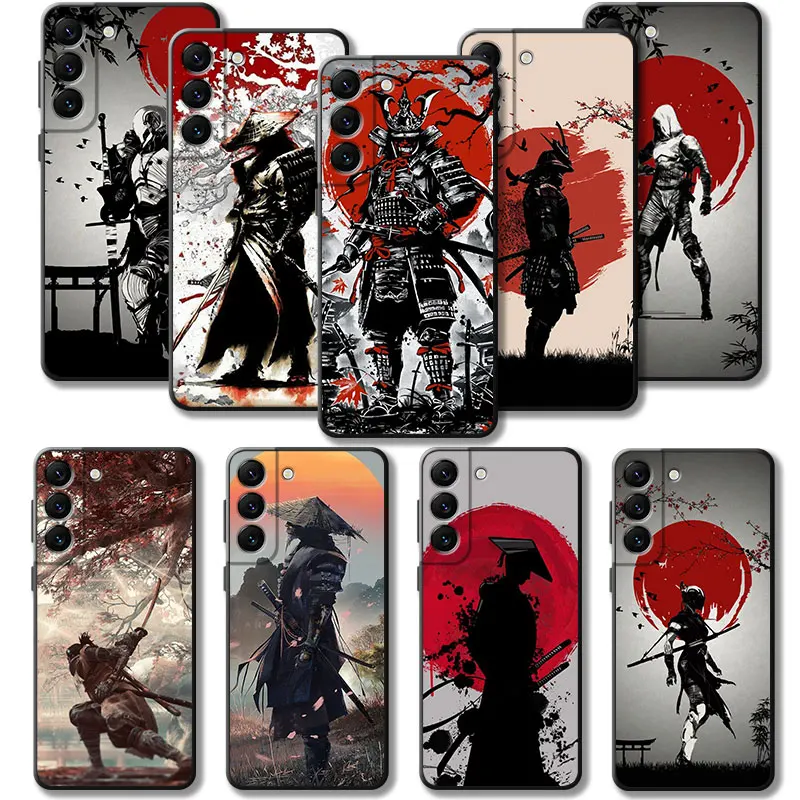

Case For Samsung Galaxy S23 S22 S21 S20 FE Ultra S10 S9 S8 Plus S10e Note 20Ultra 10Plus Shell Japan Samurai Red Sun Tree Art