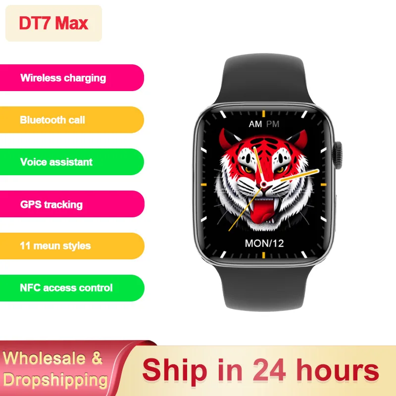 DT7 MAX Smart Watch Series 7 1.9" Screen NFC GPS Tracker Bluetooth Call Men Women 45mm DT7Max Smartwatch 2022 for Apple Xiaomi |