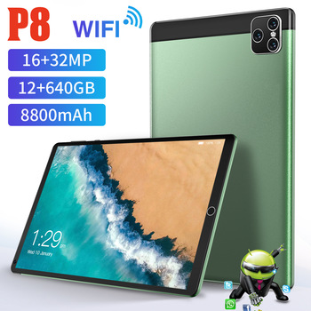 Netbook P8 12 Core Tablette 8800mAh Dual SIM 12GB 640GB Tablet PC IPS 8 Inch Global 5G New Pad Google Play GPS WPS Send Keyboard