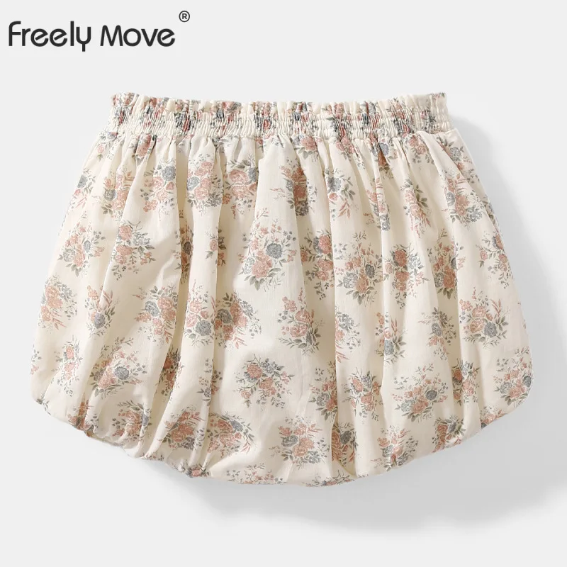 

Freely Move Baby Cotton Bloomers Fashion Baby Girls Kids Bubble Shorts Newborn Toddler Infant Korean Floral Pleated Harem Pants