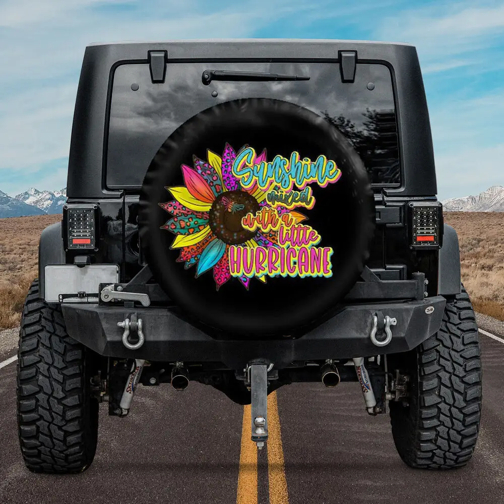 

Sunflower Leopard Pattern Spare Tire Cover 32" Car Accessories Gift For Camper