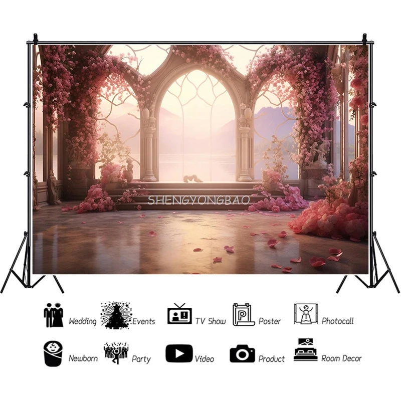 Фон для фотосъемки с цветочным принтом размеры в ассортименте