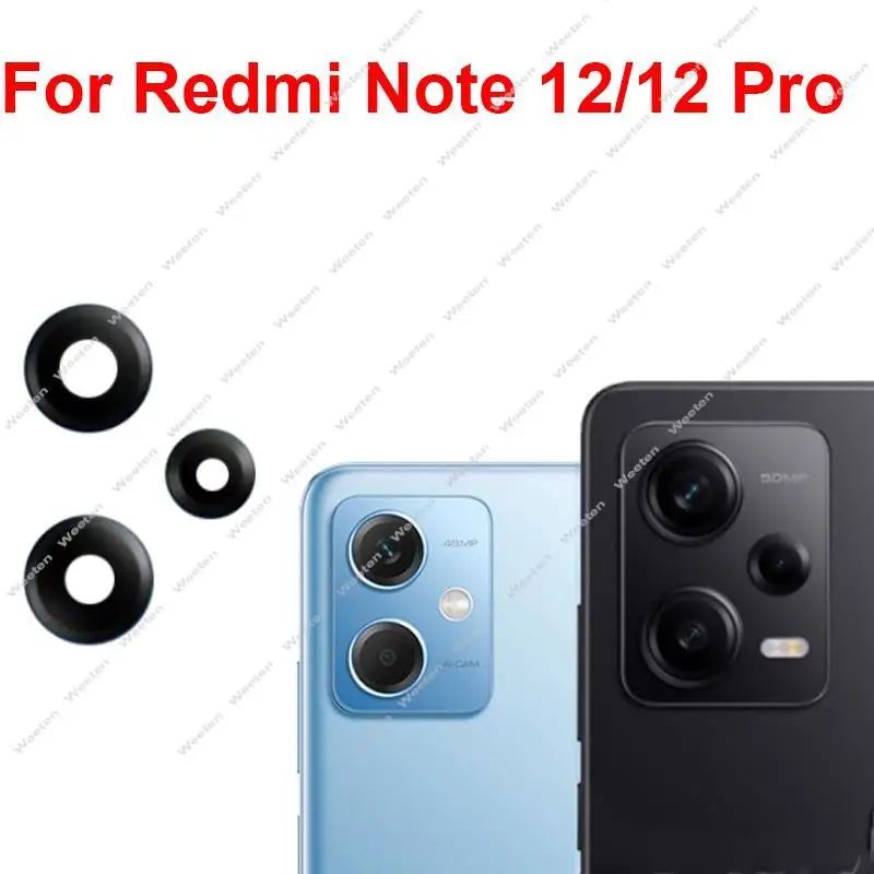 

Стеклянный объектив задней основной камеры для Xiaomi Redmi Note 12 12 Pro, стекло для объектива задней камеры с наклейкой, клейкие детали