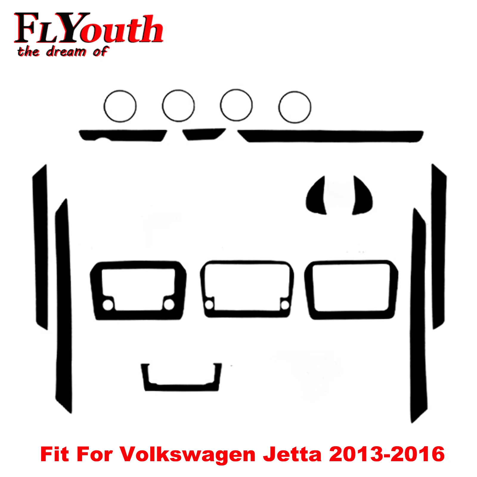 

Наклейка 5D из углеродного волокна для Volkswagen Jetta 2013-2016, автомобильная панель переключения передач, держатель стакана для воды, панель, рамка, ...