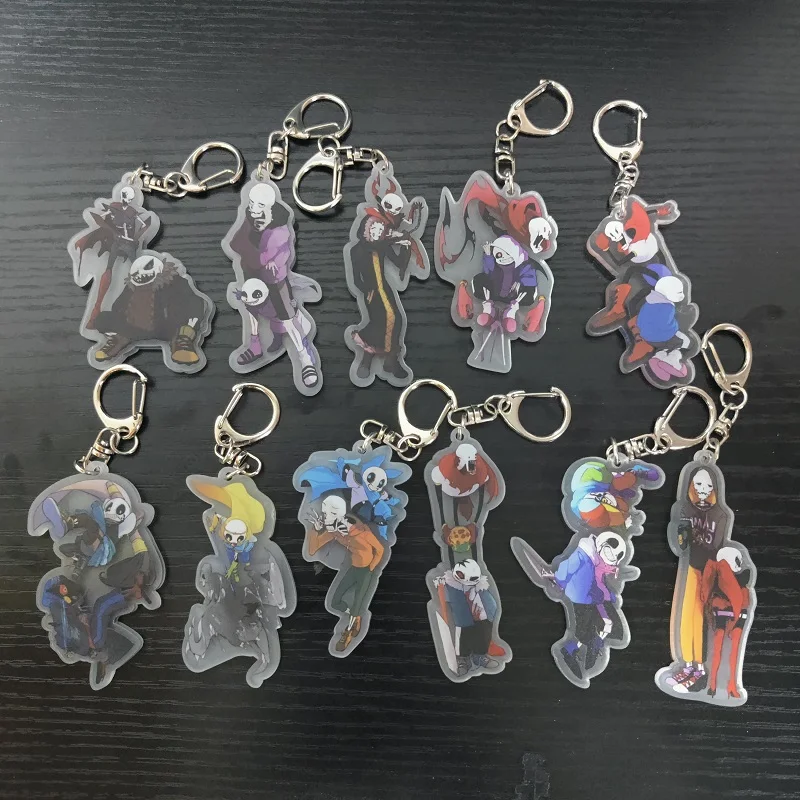 

Game Undertale Frisk Sans Anime Figures Cosplay Acrylic Keychains Creative Hot Sale Keyrings Bag Pendant Toys 6CM Fans Gift