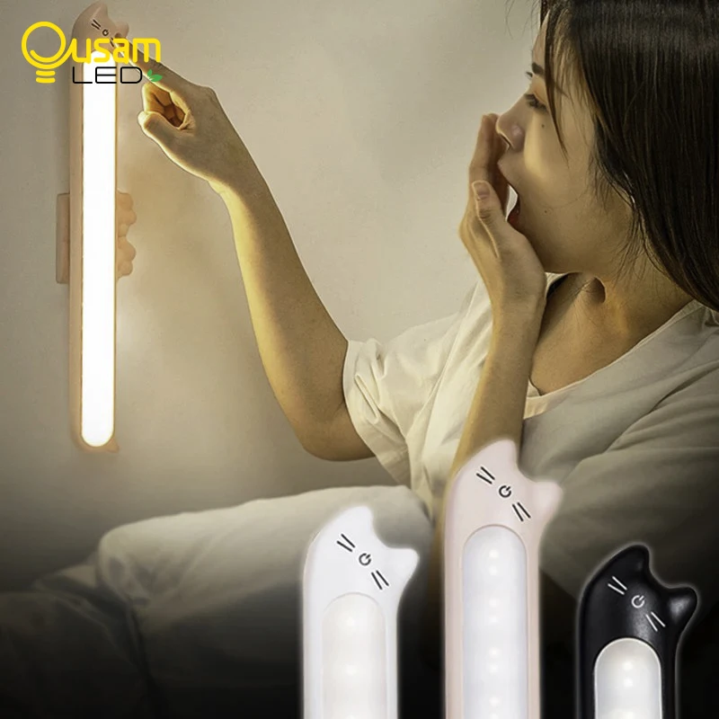 

Ночник с регулируемой яркостью сенсорный светодиодный светильник s для комнаты настольная лампа под шкаф ночсветильник настенный светильн...