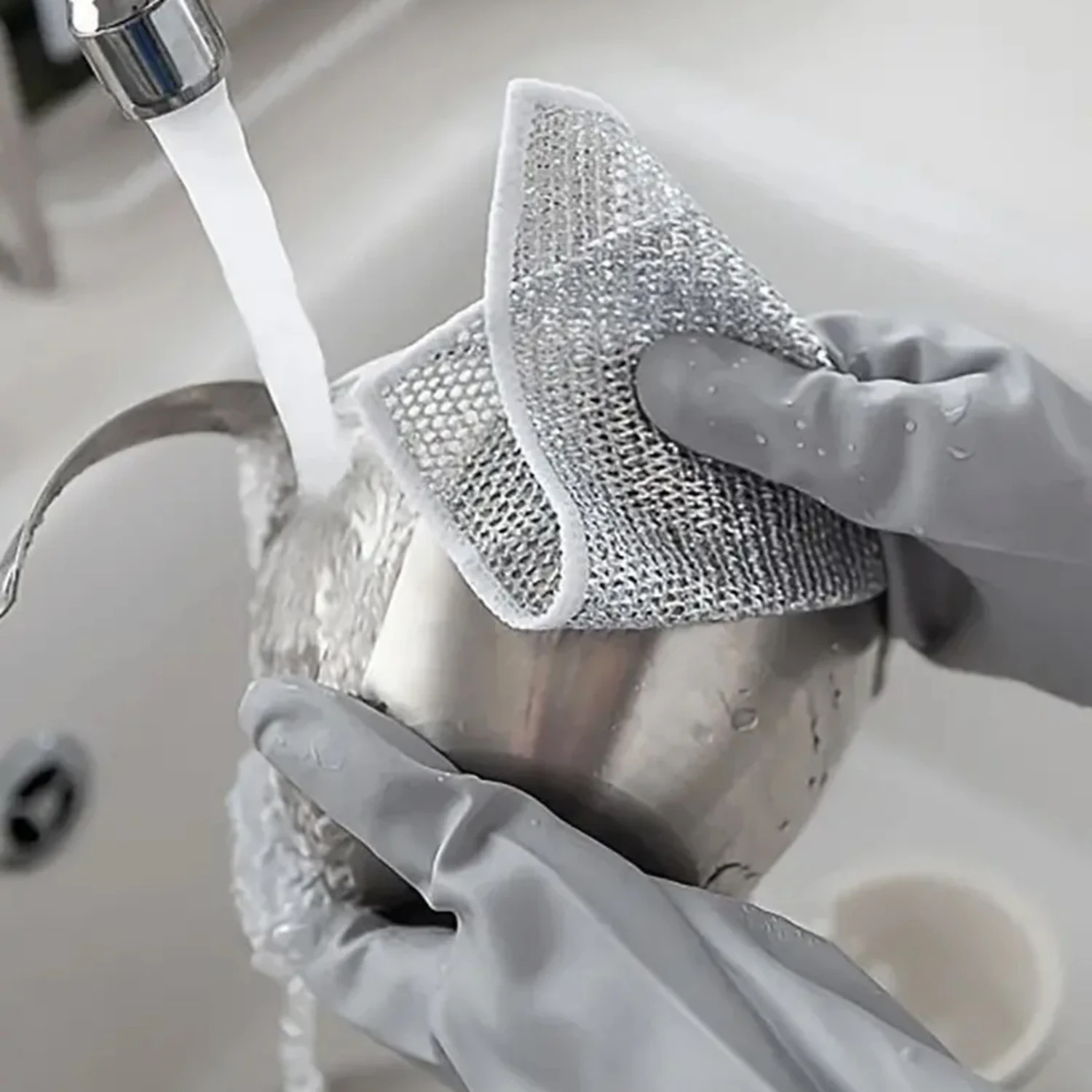 

Silver Cleaning Cloth Magic Dish Towel Reusable Non Stick Oil Dishcloth Pot Strong Rust Removal Replace Steel Wire Balls Rag