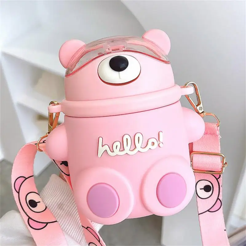 

2023 520ml Big Belly Cup Creative Straw Water Cup Wholesale Stainless Steel Thermos Cup Water Bottle Large Capacity Cute Cartoon