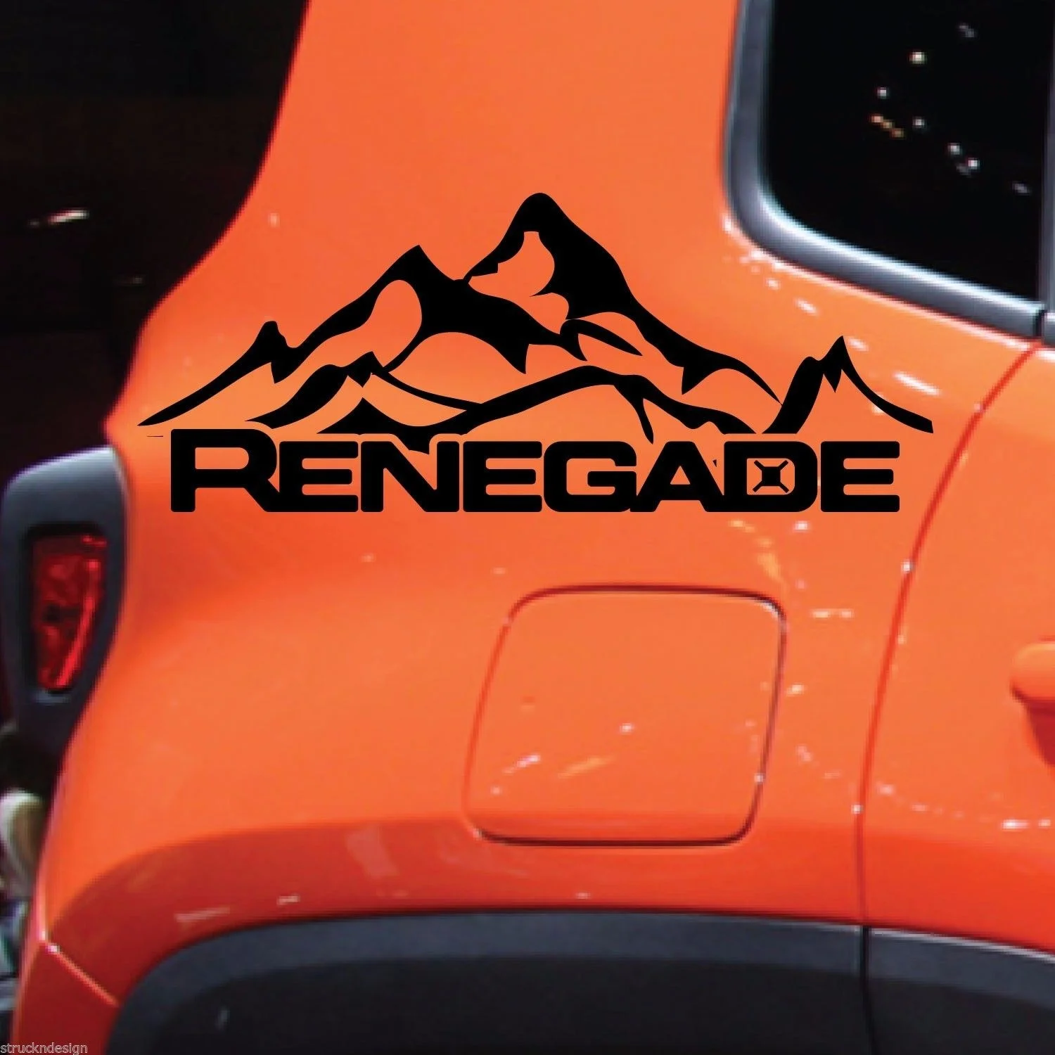 

For 1Pair Jeep Renegade Mountain Logo Graphic Vinyl Decal Sticker Side Reflective Chrome