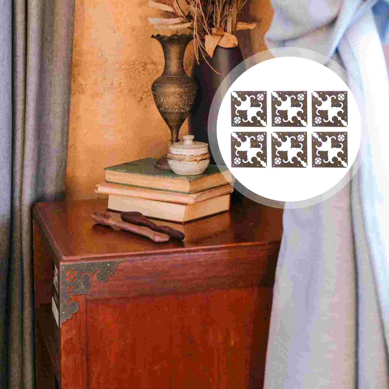 

Corner Guard Protector Box Furniture Brass Safety Guards Protectors Vintage Iron Jewelry Case Metal Wooden