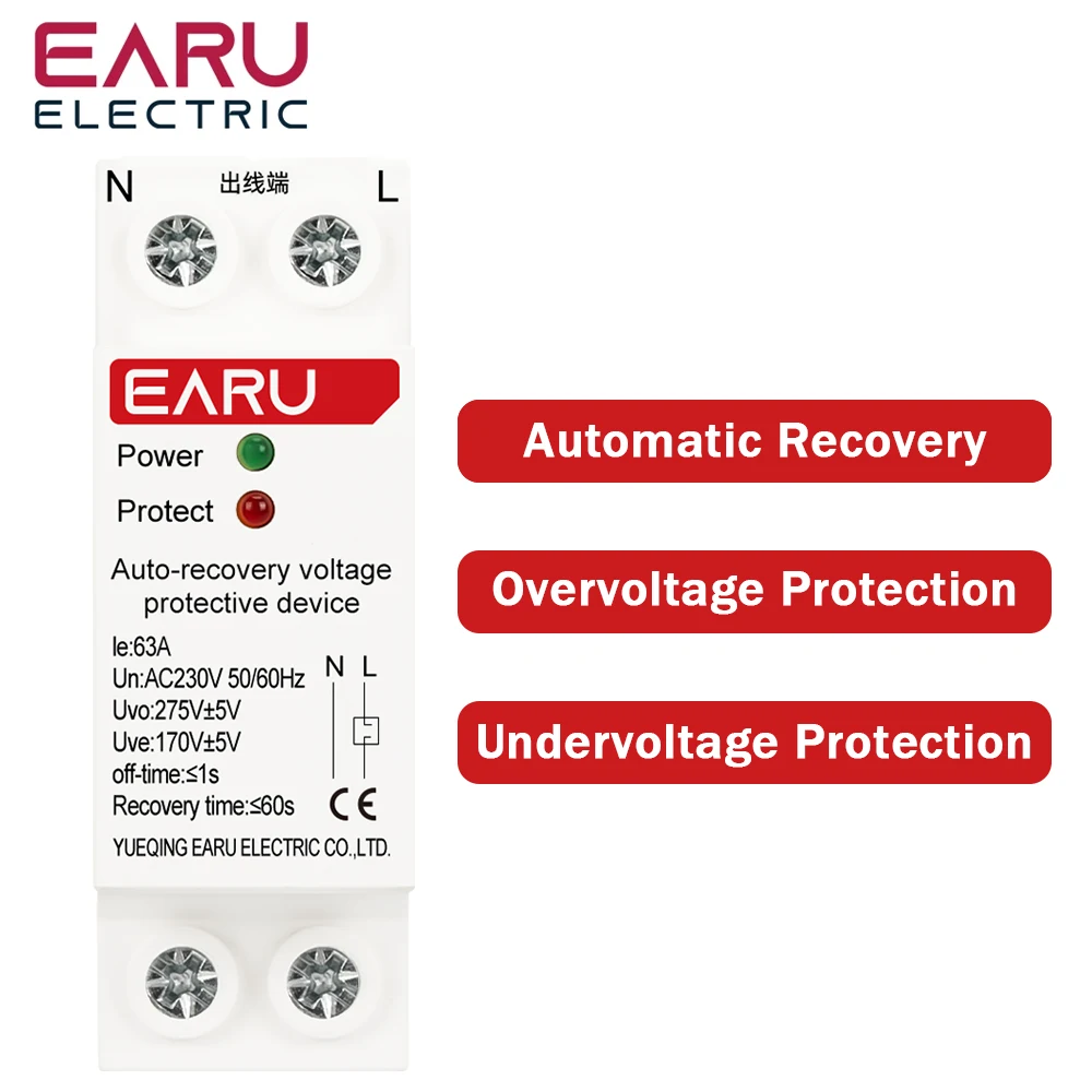 

Реле защиты от перенапряжения и пониженного напряжения EARUELECTRIC