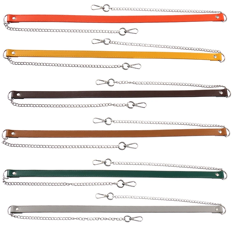 

120cm Handbag Metal Chain PU Leather Bag Strap DIY Replacement Bag Chain for Purse Shoulder Bag Handles Handbag Accessories