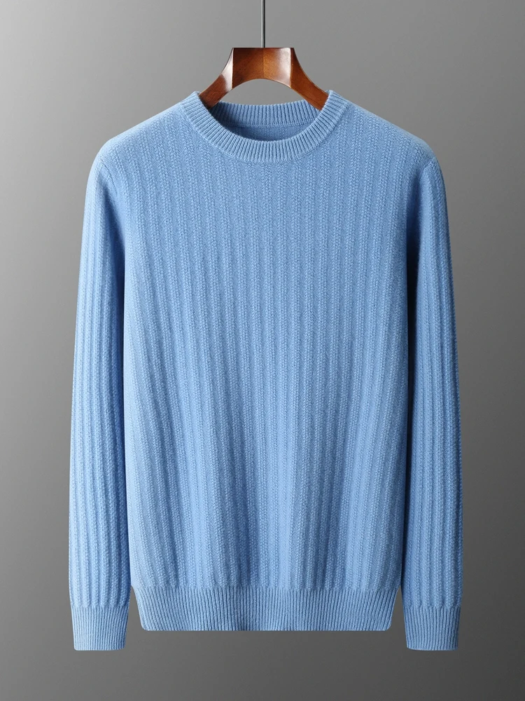 Мужской пуловер из 100% мериносовой шерсти осень-зима толстый теплый кашемировый