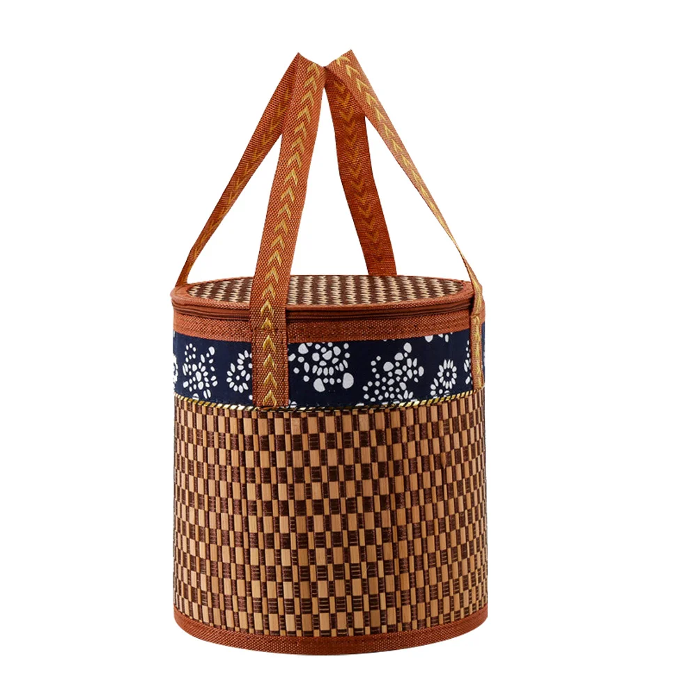 

Basket Wicker Woven Picnic Storage With Handle Baskets Gift Hamper Organizer Rattan Candy Vegetable Hand Fruit Food Empty Straw