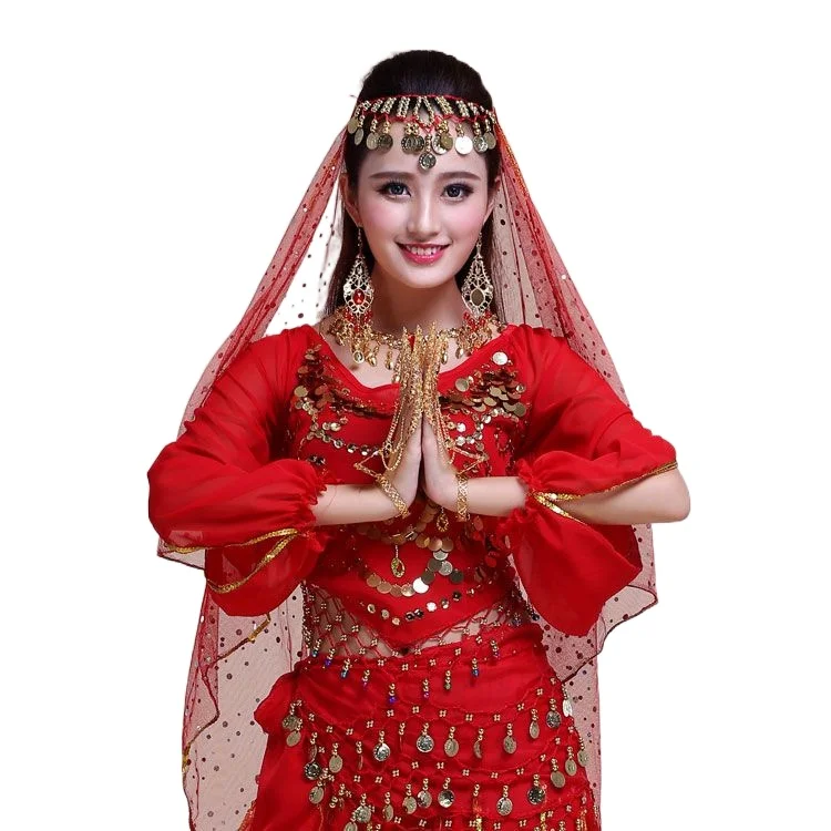 

Belly dance headdress, headband, new folk dance, Xinjiang dance, Indian dance, highlight, hanging coin