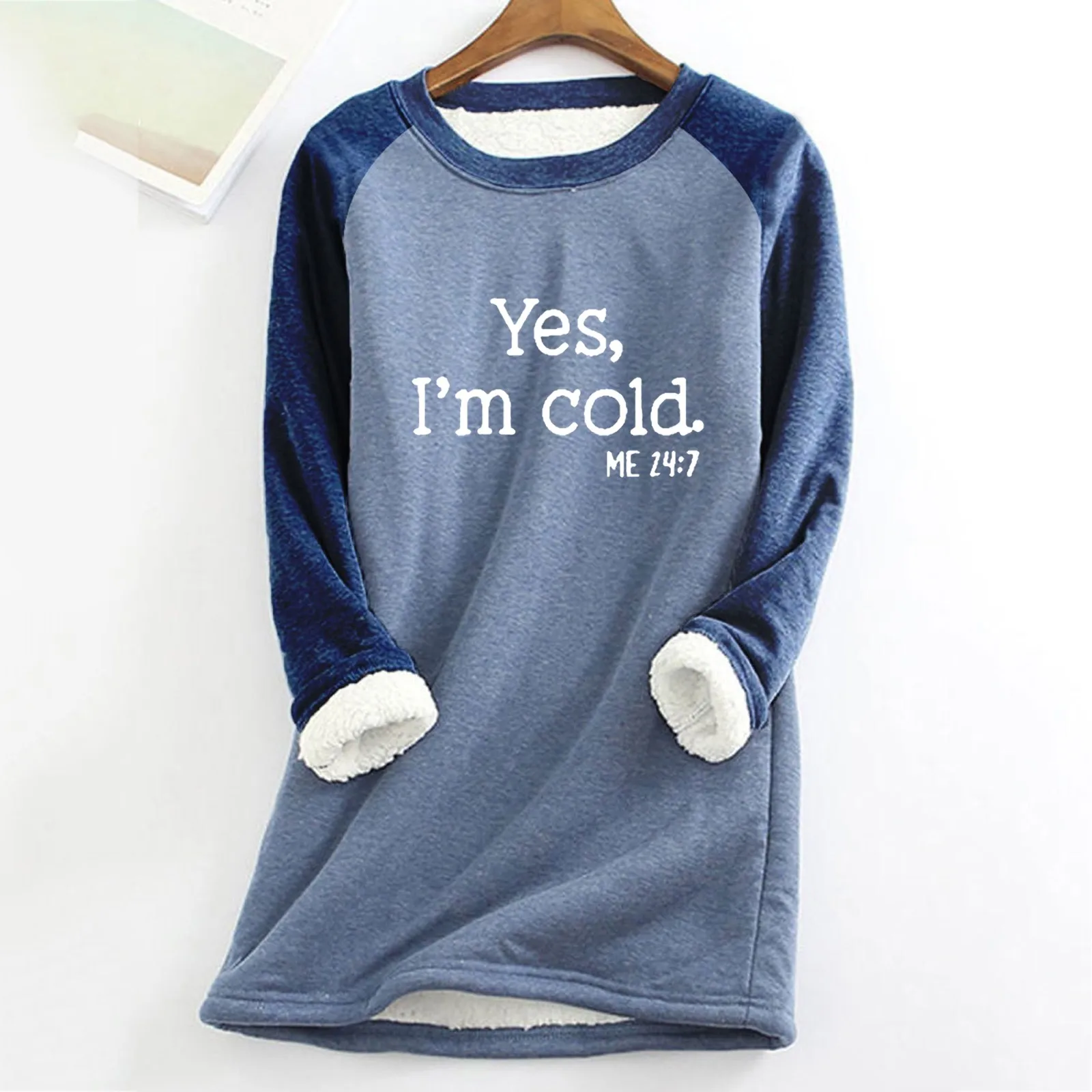 

Флисовый Пуловер Sherpa для женщин, зимний теплый пушистый свитшот с круглым вырезом, забавная туника с графическим рисунком, топы, домашняя одежда для отдыха