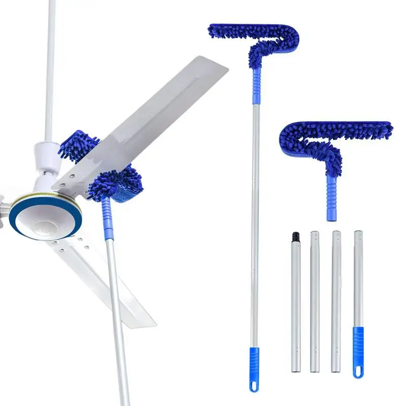 

Ceiling Fan Duster Microfiber Ceiling Fan Blade Cleaner Flexible Cobweb Duster High Reach Dusting Kit Removable Washable Brush