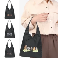 cartoon printing handbag foldable shopping bags portable harajuku fashion pockets pack tear resistant reusable tote bag eco bags
