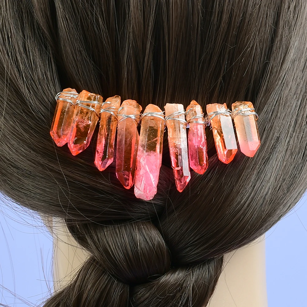

Hair Comb Headwear Fork Crystal Hair Battette Quartz Pendants Mermaid Wedding Crown Bridal Hair Accessories Headpiece Tiara