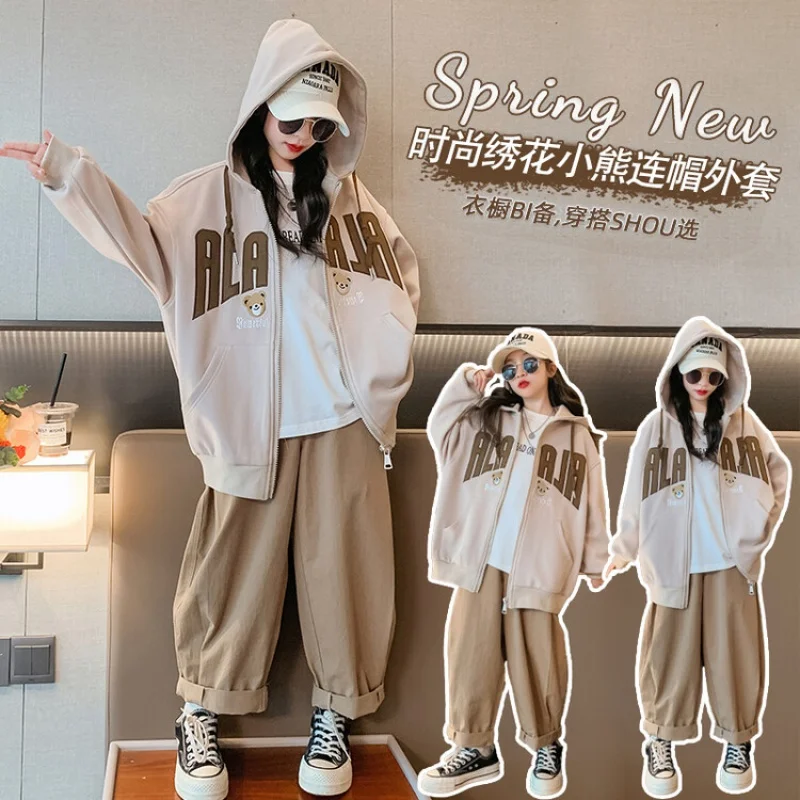 

Girls Spring and Autumn Coat 4-16 Years Girl Fashion Baseball Uniform Jacket 2023 New Korean Children's Clothing Outdoor Clothes