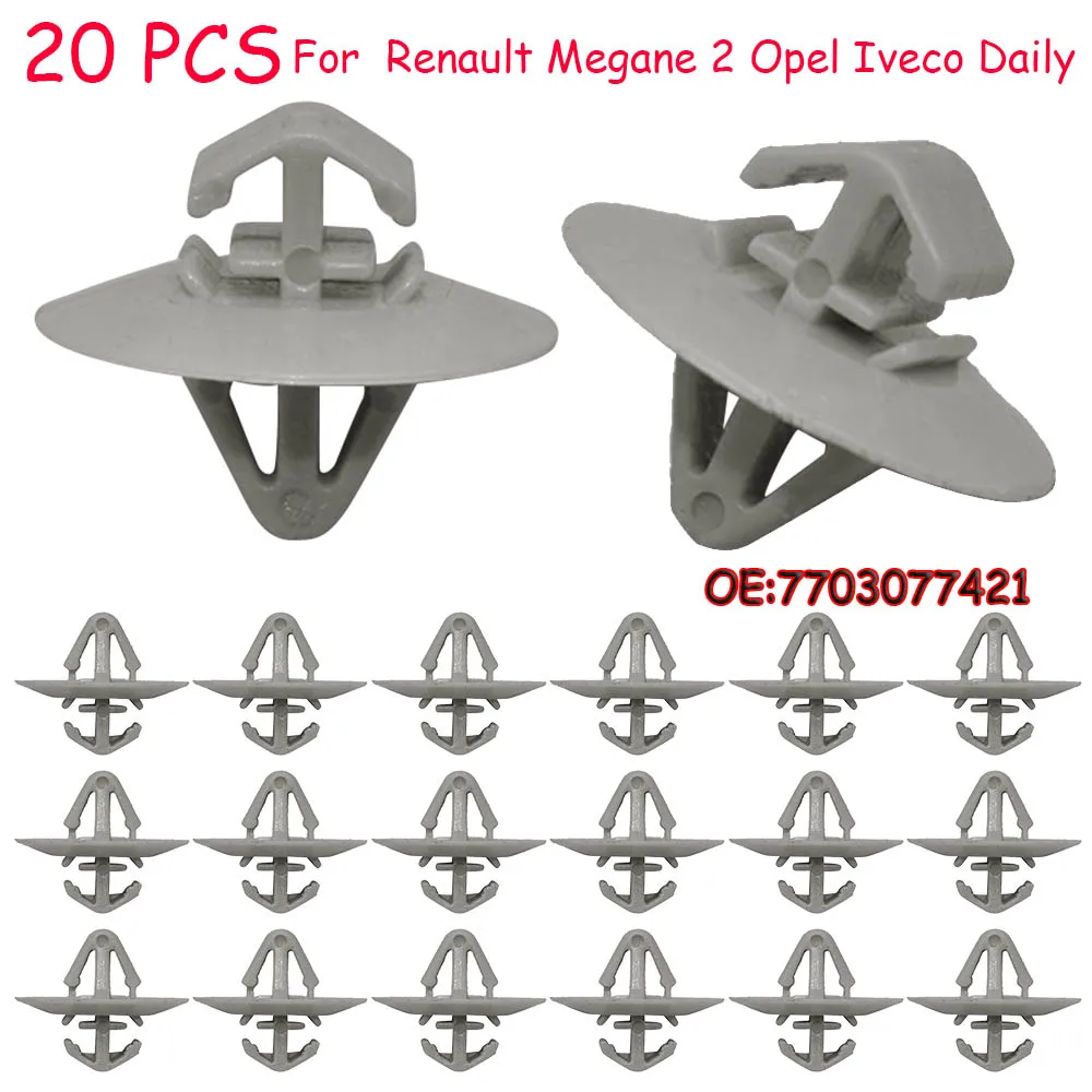 20 шт. молдинг боковой двери автомобиля клипсы заклепки для Renault Duster Megane 2 Trafic Kangoo