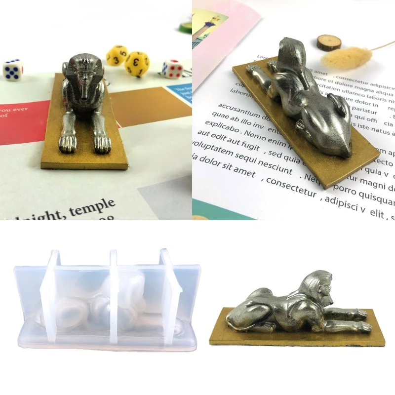

Epoxy Lion Body Portrait Ornament Mold Silicone Crafts Mold for Home Decoration